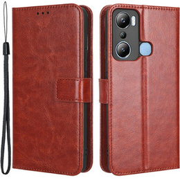 Etui z klapką do Infinix Hot 20i, Crazy Horse Wallet, brązowe