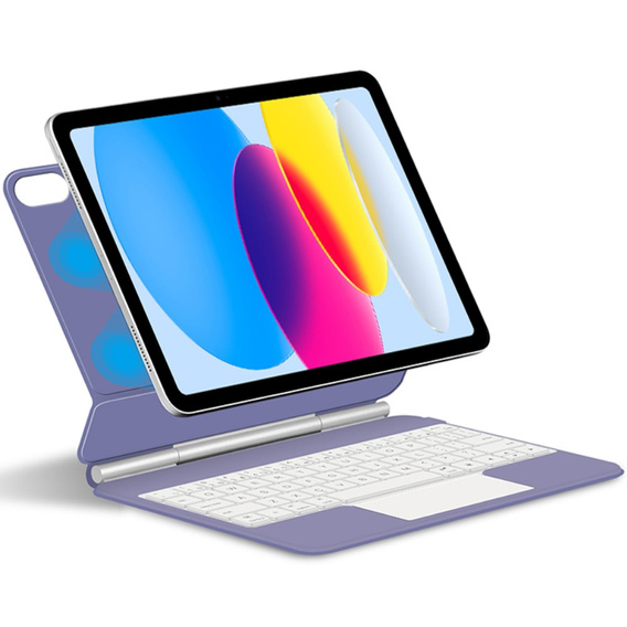 Etui z klawiaturą do iPad 11" 2025 A16 (11 gen.) / iPad 10.9" 2022 (10 gen.), Magnetic Keyboard Touchpad, fioletowe