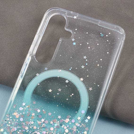 Etui do Samsung Galaxy S24+ Plus, Glittery, do MagSafe, zielone