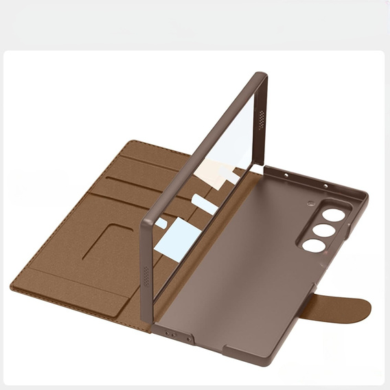 Etui portfelowe z klapką brązowe do Samsung Galaxy Z Fold 7 5G