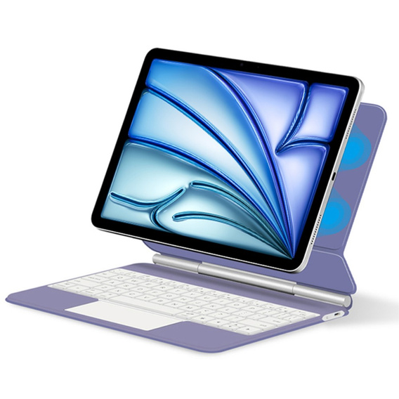 Etui z klawiaturą do iPad Air 11" 2025/2024 (7/6 gen.), Magnetic Keyboard Touchpad, fioletowe