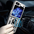 Etui pancerne do Samsung Galaxy Z Flip5 5G, Nox Case Ring, srebrne