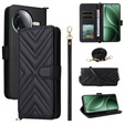 Etui z klapką do Xiaomi Poco F7 Pro / F7 Ultra, Crossbody Leather Wallet, czarne