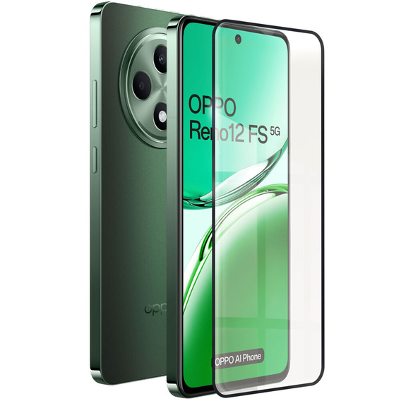 Szkło Hartowane 3D do Oppo Reno 12FS / 12F, czarna ramka
