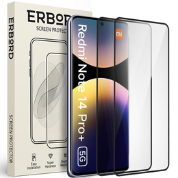 2x Szkło Hartowane ERBORD 3D do Xiaomi Redmi Note 14 Pro+ 5G – ochrona całego ekranu