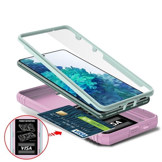 Etui pancerne do Samsung Galaxy S20 FE, CamShield Slide, zielone/różowe