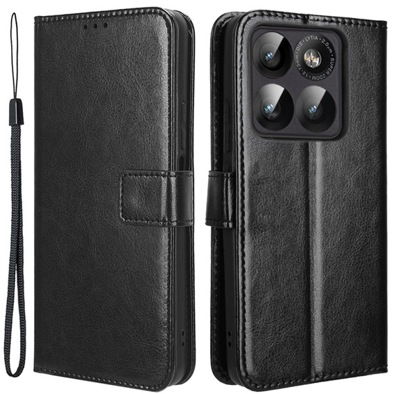 Etui z klapką Crazy Horse Wallet do Motorola Edge 60 Pro – eleganckie i ochronne, czarne