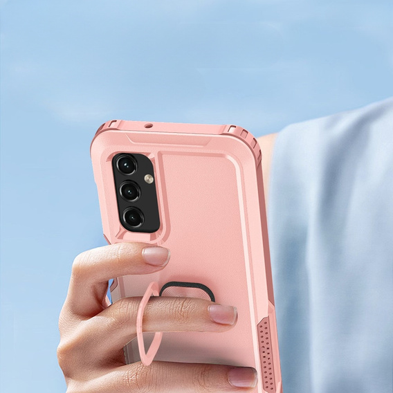 Etui do Samsung Galaxy A14 4G/5G, pancerne z ringiem, różowe rose gold