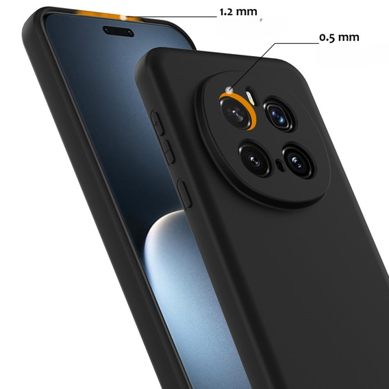 Etui silikonowe do Honor Magic7 Pro 5G – czarne, kompatybilne z MagSafe, antywstrząsowe
