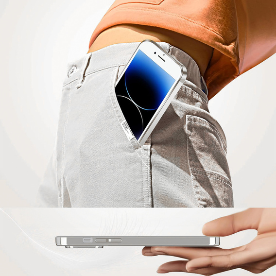 Etui do iPhone 7/8/SE 2020/SE 2022, Electro MagSafe, srebrne + Szkło na ekran