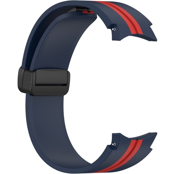Pasek Silikonowy do Samsung Galaxy Watch 4/5/6 40/42/43/44/45/46/47mm, Granatowy / Czerwony