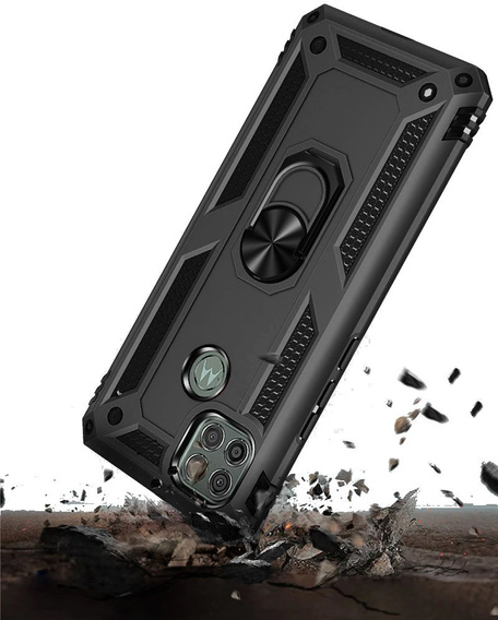 Etui pancerne do Motorola Moto G9 Power, Nox Case Ring, czarne