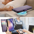 Etui do Samsung Galaxy A55, ERBORD Glossy Litchi, portfel z klapką, fioletowe