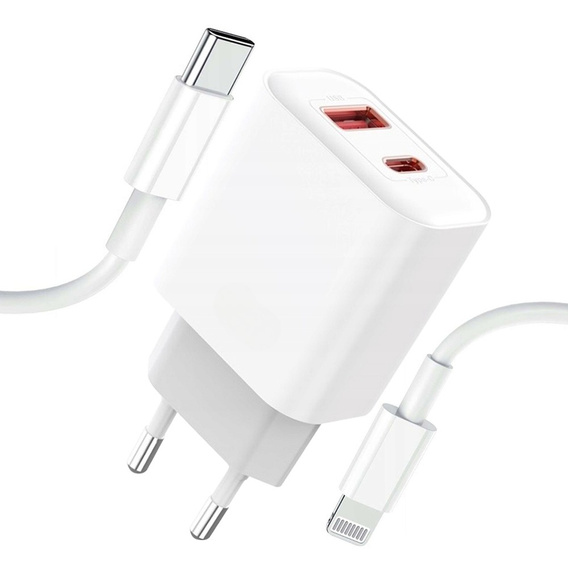 Szybka ładowarka USB-C 20W z kablem lightning 1m do iPhone – szybkie i bezpieczne ładowanie każdego dnia