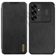 Etui z klapką NILLKIN do Samsung Galaxy A56 5G, CamShield Qin Pro, skórzane, czarne