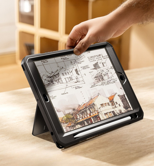 Etui Dexnor 360° z paskiem i uchwytem na rysik do iPad 10.2" 2021/2020/2019 (9/8/7 gen.)