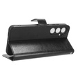 Etui z klapką do Samsung Galaxy S23 FE, Crazy Horse Wallet, czarne