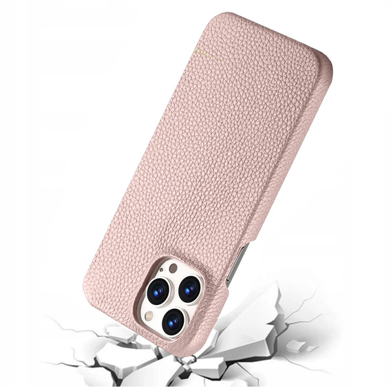 Skórzane etui do iPhone 13 Pro, Leather Grain, Pink