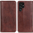 Etui do Samsung Galaxy S23 Ultra, Wallet Litchi Leather, Brązowe