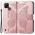 Etui z klapką do Realme C21Y / C25Y, Butterfly, różowe
