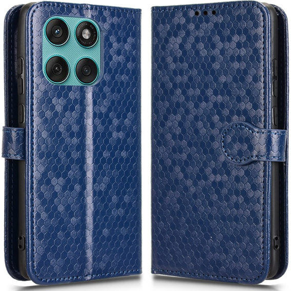 Etui z klapką do Motorola Edge 60 / 60 Fusion, Wallet Rhombus, niebieskie