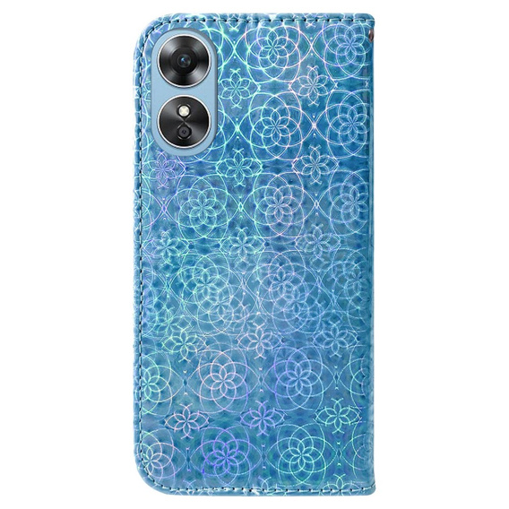 Etui z klapką do Oppo A17, Wallet, Mandala niebieskie