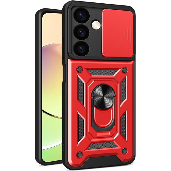 Etui pancerne do Samsung Galaxy S24+ Plus, CamShield Slide, czerwone