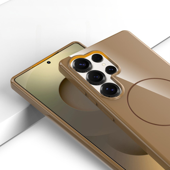 Etui do Samsung Galaxy S25 Ultra, magnetyczne z paskiem – złote