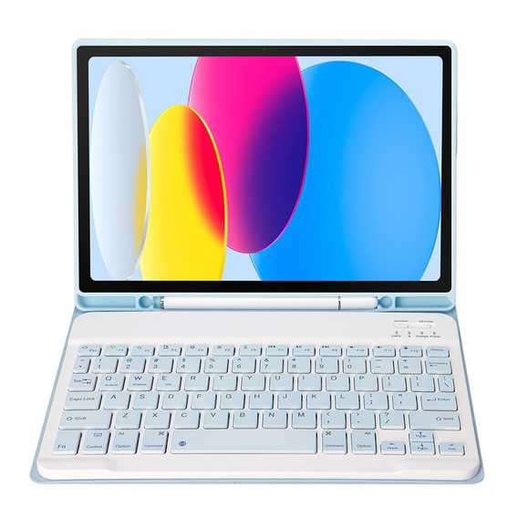 Etui z klawiaturą do iPad 11" 2025 A16 (11 gen.) / iPad 10.9" 2022 (10 gen.) z miejscem na Apple Pencil, niebieskie