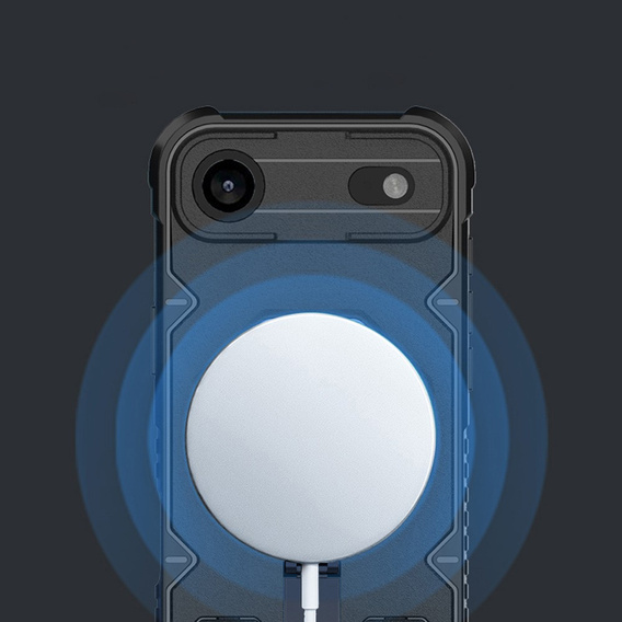 Etui do iPhone 17 Air, do MagSafe, pancerne z podstawką, czarne