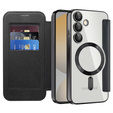 Etui z klapką do Samsung Galaxy S24 FE, RFID Wallet MagSafe z ochroną aparatu, czarne