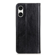 Etui z klapką do Sony Xperia 10 VI, Split Leather, czarne