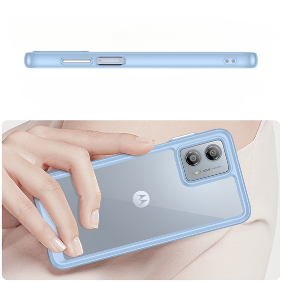 Etui do Motorola Moto G53 5G, Fusion Hybrid, przezroczyste / niebieskie