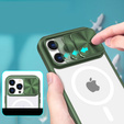 Etui do iPhone 14 Pro Max, Slide Camera Magsafe, zielone