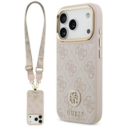Etui GUESS 4G Strass Logo z paskiem, MagSafe do iPhone 17 Pro