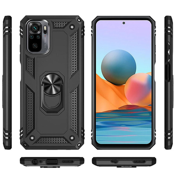 Etui pancerne do Xiaomi Redmi Note 10/10S, Nox Case Ring, czarne