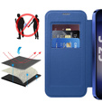 Etui z klapką do Samsung Galaxy A17 5G, RFID Wallet, do MagSafe, przezroczyste / granatowe