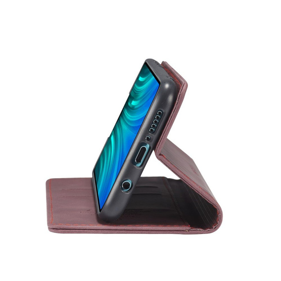 Etui CASEME do Xiaomi Redmi Note 8 Pro, Leather Wallet Case, czerwone