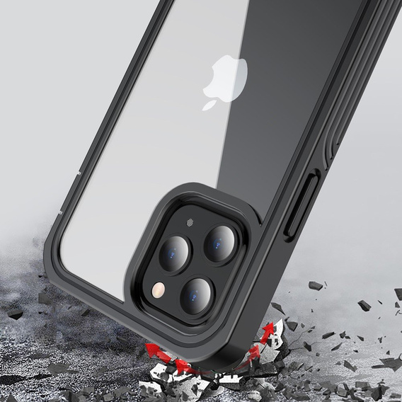 Etui do iPhone 12/12 Pro, Shockproof, z folią, czarne
