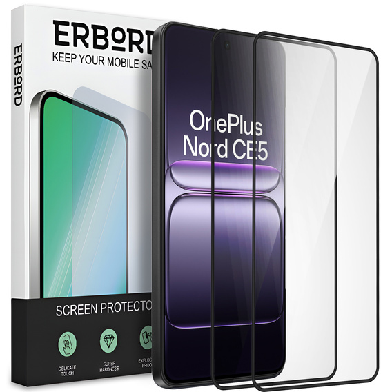 2x Szkło Hartowane ERBORD 3D do OnePlus Nord CE5 – ochrona całego ekranu