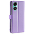 Etui z klapką do Oppo A78 4G, Wallet Zipper Pocket, fioletowe