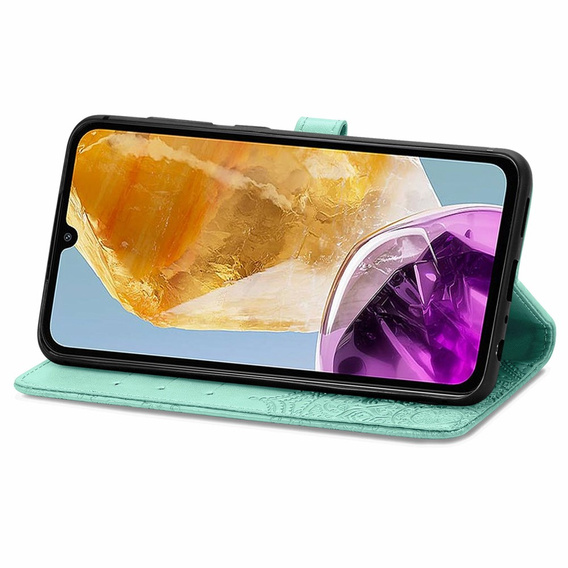 Etui z klapką do Samsung Galaxy M15 5G, Mandala, zielone