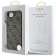 Etui GUESS do iPhone 16E, 4G Ring Classic Logo, brązowe
