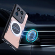 Etui do Motorola Edge 50 Ultra, z blaszką magnetyczne, przezroczyste / czarne
