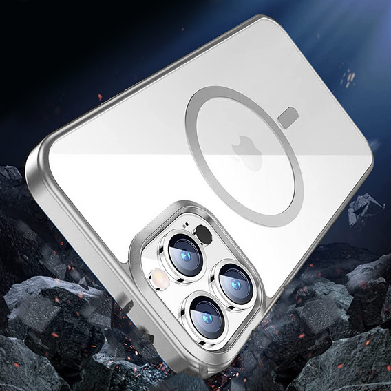 Etui do iPhone 14 Pro, ERBORD Hybrid MagSafe Case, srebrne