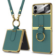 Etui GKK Metal Ring do Samsung Galaxy Z Flip 4 5G, Green