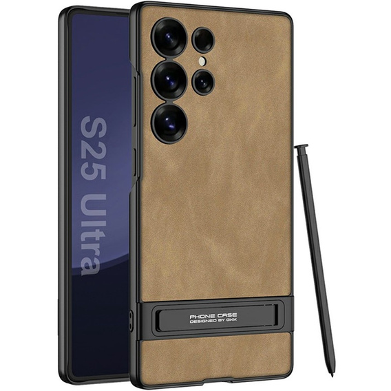 Etui do Samsung Galaxy S25 Ultra GKK – matowe, z podstawką – brązowe