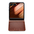 Skórzane etui portfelowe brązowe do Samsung Galaxy Z Flip7