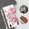 Etui z klapką do Oppo A17, Wallet Light Spots Decor, tree, białe
