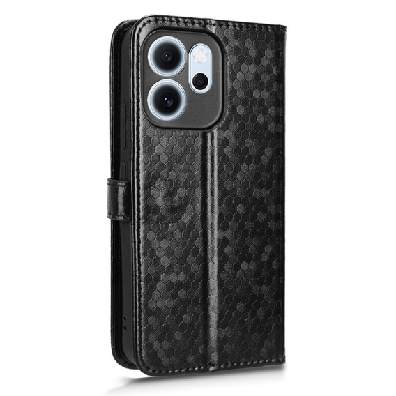 Etui z klapką do Oppo Reno 14F, Wallet Rhombus, czarne